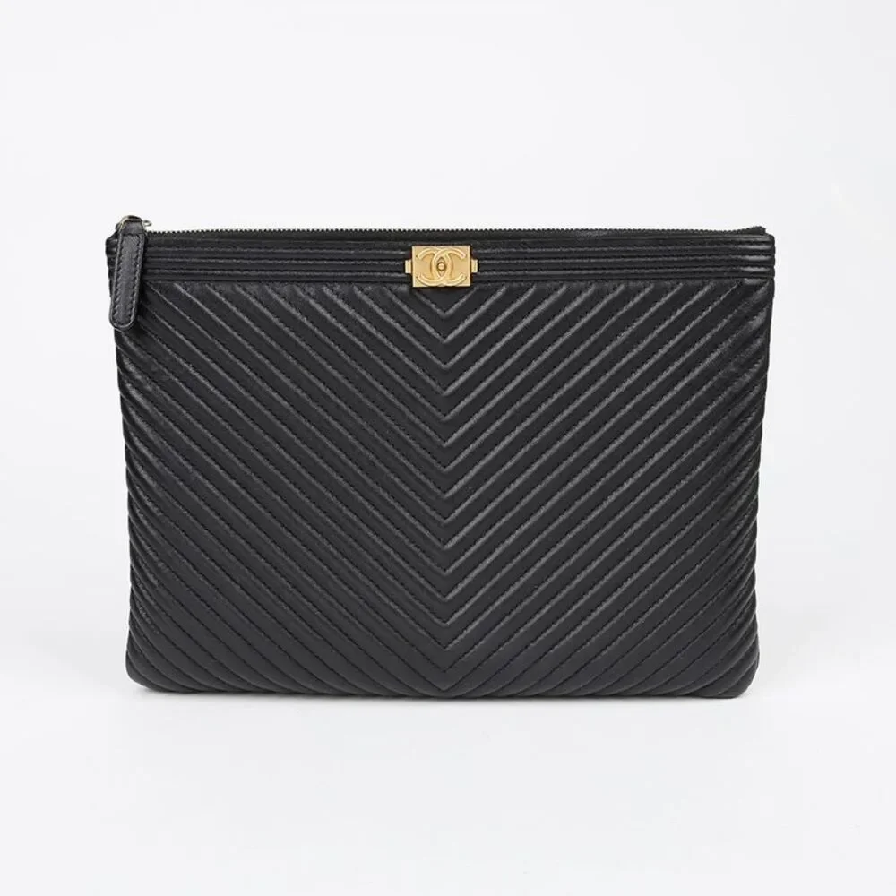 Chevron Boy New Medium Clutch